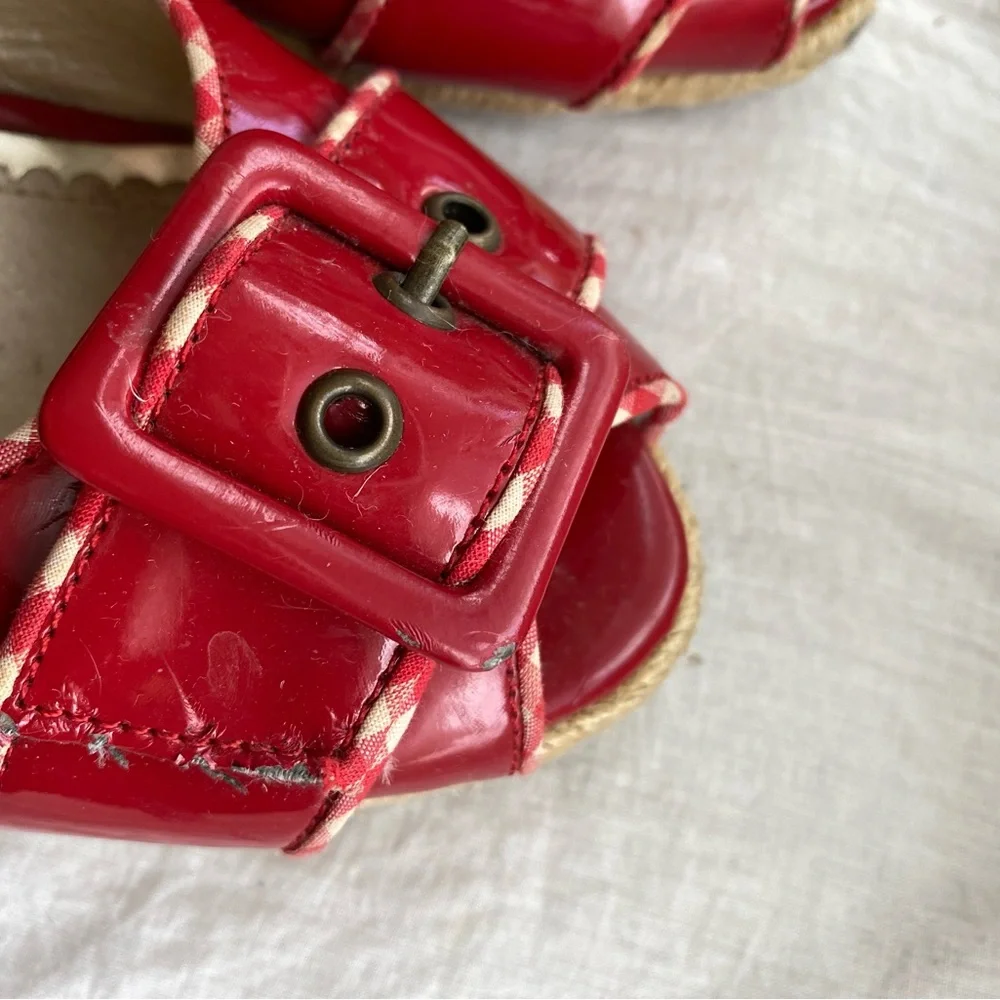 Anthropologie Pink Studio Patent Leather Wedges - Picture 4 of 9